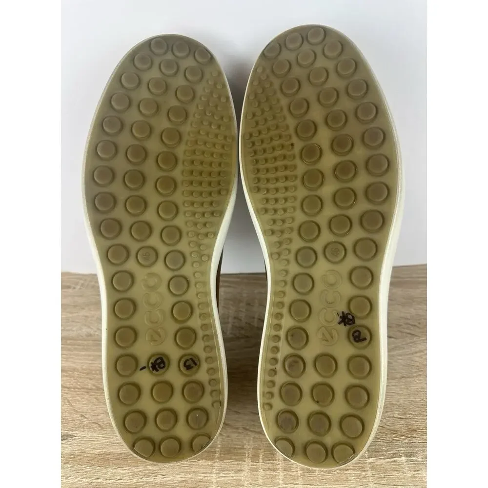 ECCO Men’s Brown Leather Sneakers EU 46 US 12-12.5 Comfort Casual Lace Up